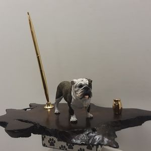 BRINDLE BULLDOG MEMORIAL DESK PEN SET